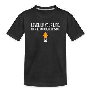 Améliorez votre vie ou restez noob, à vous de choisir - T-shirt bio Premium Enfant - noir - Devant