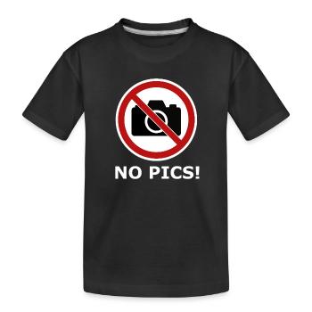 No photo icon - Kids' Premium Organic T-Shirt - black - Front