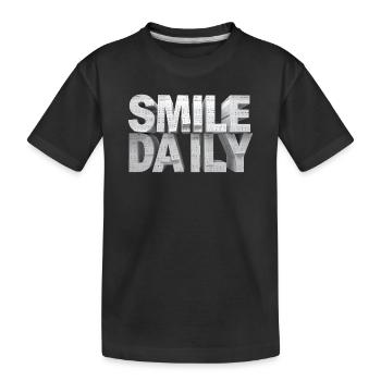 Sourire au quotidien – Lettres monumentales du calendrier - T-shirt bio Premium Enfant - noir - Devant