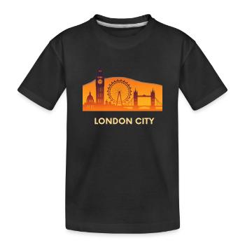 London City Silhouette - Kinder Premium Bio T-Shirt - Schwarz - Vorne
