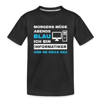 informaticien programmeur admin dictons drôles - T-shirt bio Premium Enfant - noir - Devant