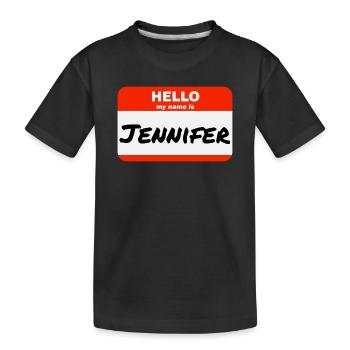 Bonjour, je m’appelle Jennifer Étiquette Nom Étiquette - T-shirt bio Premium Enfant - noir - Devant