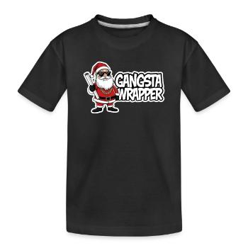 Gangsta Wrapper Santa Weihnachtsdesign - Kinder Premium Bio T-Shirt - Schwarz - Vorne