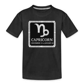 Sternzeichen Steinbock - Kinder Premium Bio T-Shirt - Schwarz - Vorne