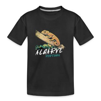 Chamäleon der Algarve bunte Illustration - Kinder Premium Bio T-Shirt - Schwarz - Vorne