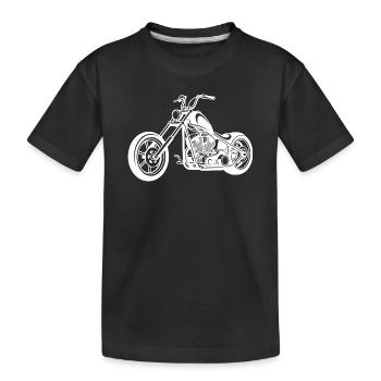 Design de moto chopper en blanc - T-shirt bio Premium Enfant - noir - Devant