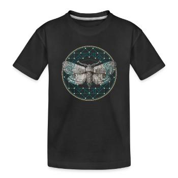 Moth Sacred Geometry - Kids' Premium Organic T-Shirt - black - Front