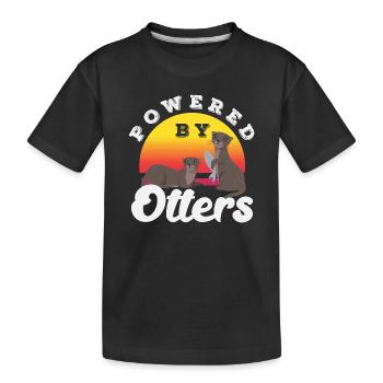 Otter Tierliebhaber Seeotter Cartoon - Kinder Premium Bio T-Shirt - Schwarz - Vorne