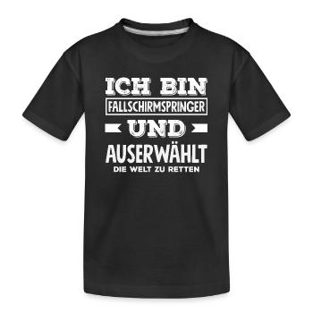 Drôle de parachutiste Adrenaline Junkie World - T-shirt bio Premium Enfant - noir - Devant