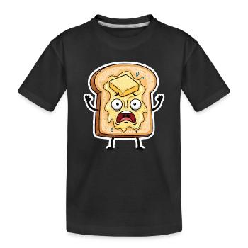 Toast with butter that melts - Kids' Premium Organic T-Shirt - black - Front