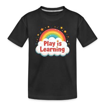 Spielen ist Lernen Vorschule Vorschule Kindergarte - Kinder Premium Bio T-Shirt - Schwarz - Vorne