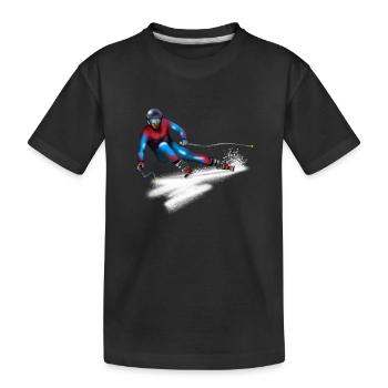 Colorful skier in action - Kids' Premium Organic T-Shirt - black - Front