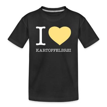 J'adore la purée de pommes de terre - T-shirt bio Premium Enfant - noir - Devant