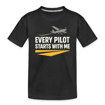 Instructeur de vol Cfi Pilote Instructeur d’aviation - T-shirt bio Premium Enfant - noir - Devant