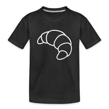 Croquis de croissant – Motif du petit-déjeuner français - T-shirt bio Premium Enfant - noir - Devant