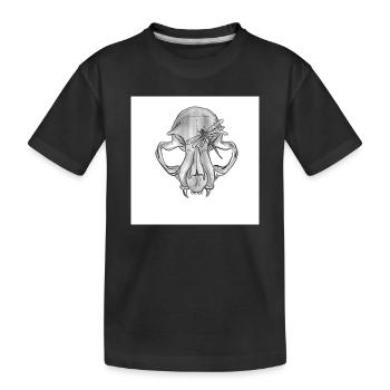 Skull Dragonfly Monochrome - Kids' Premium Organic T-Shirt - black - Front