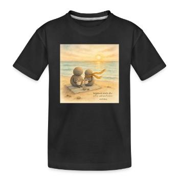 Sea Breeze Kaffee Begleiter - Kinder Premium Bio T-Shirt - Schwarz - Vorne