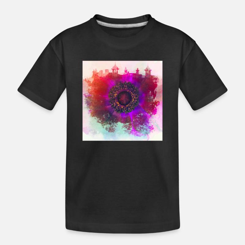Coquelicot abstrait - T-shirt bio Premium Enfant - noir