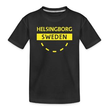 Helsingborg Sweden Patch - Kids' Premium Organic T-Shirt - black - Front