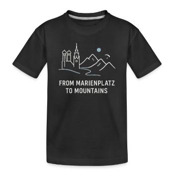 From Marienplatz to Mountains München - Kinder Premium Bio T-Shirt - Schwarz - Vorne
