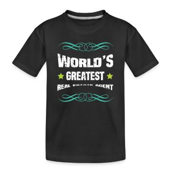 Le meilleur dicton de courtier au monde - T-shirt bio Premium Enfant - noir - Devant