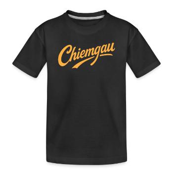 Chiemgau lettering Bavaria - Kids' Premium Organic T-Shirt - black - Front