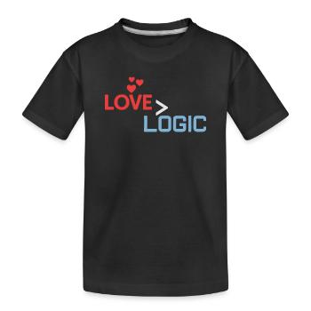L’amour plus grand que la conception logique - T-shirt bio Premium Enfant - noir - Devant