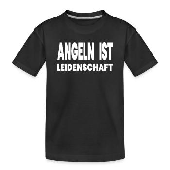 Angeln - Kinder Premium Bio T-Shirt - Schwarz - Vorne