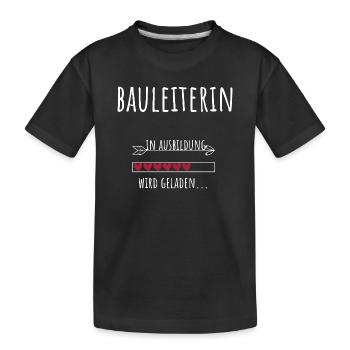 Bauingenieurwesen Studentin Ausbildung Bauleiterin - Kinder Premium Bio T-Shirt - Schwarz - Vorne