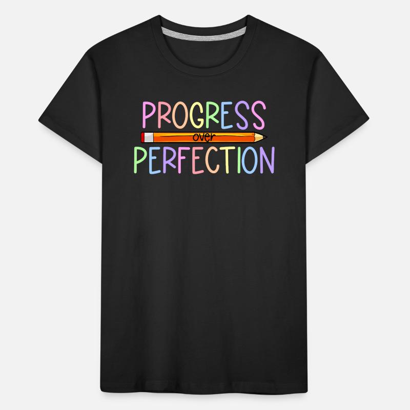 Le progrès plutôt que la perfection Retour à l’école Leh T-shirt bio Premium Enfant