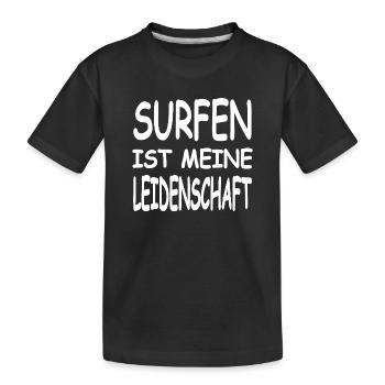 Surfing - Kids' Premium Organic T-Shirt - black - Front