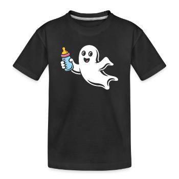 Cuddly Ghost Baby Cartoon - Kids' Premium Organic T-Shirt - black - Front