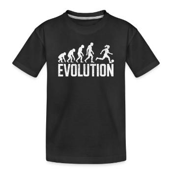 Evolution des Laufens zum Spielball - Kinder Premium Bio T-Shirt - Schwarz - Vorne