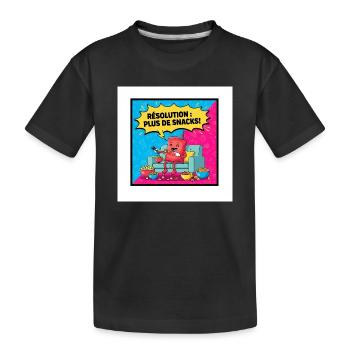 Fête de Snacks Dessin Popcorn - T-shirt bio Premium Enfant - noir - Devant