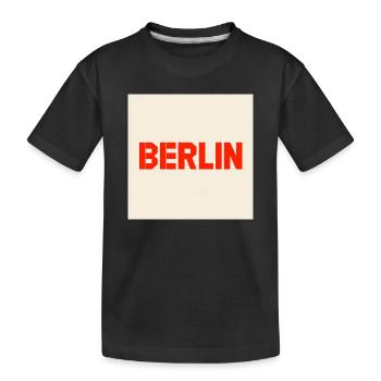Berlin Bold Block Text - Kids' Premium Organic T-Shirt - black - Front