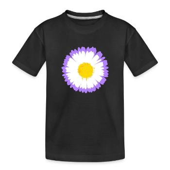 Marguerite violette fleurie avec noyau jaune - T-shirt bio Premium Enfant - noir - Devant