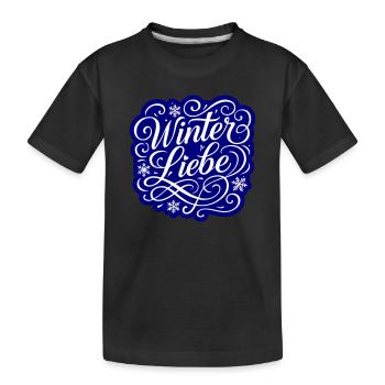 Winter Love Heart Wintery - Kids' Premium Organic T-Shirt - black - Front