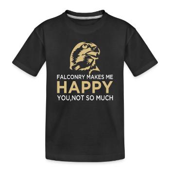 Falknerei Falkner Falknerin Beizjagd Greifvogel - Kinder Premium Bio T-Shirt - Schwarz - Vorne