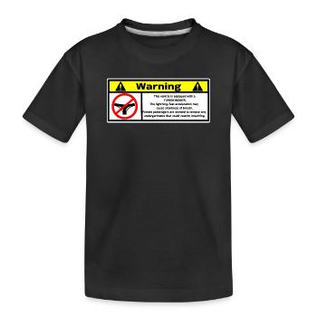 Warnung - Kinder Premium Bio T-Shirt - Schwarz - Vorne