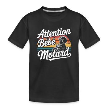 Attention Bébé Motard - T-shirt bio Premium Enfant - noir - Devant