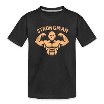 Strongman Bodybuilder – Force et puissance musculaire - T-shirt bio Premium Enfant - noir - Devant