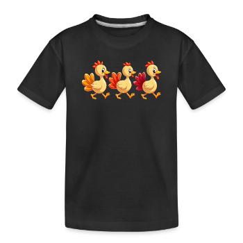 Bébé dinde de Thanksgiving - T-shirt bio Premium Enfant - noir - Devant
