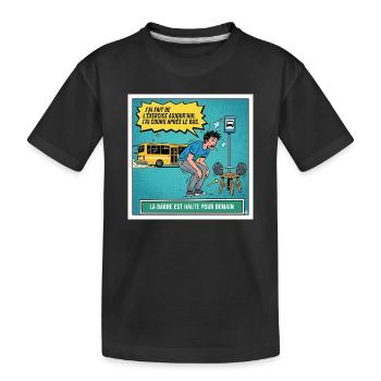 High bar for tomorrow - Kids' Premium Organic T-Shirt - black - Front