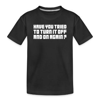Turning It Off – Nerd Geek Computer Support TBBT - Kinder Premium Bio T-Shirt - Schwarz - Vorne