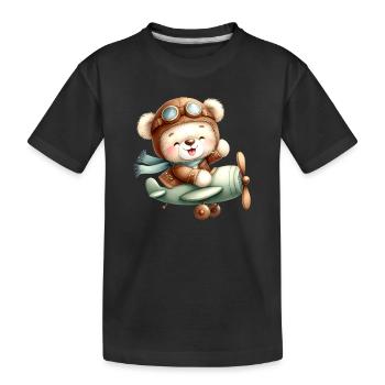 Aviateur Teddy - T-shirt bio Premium Enfant - noir - Devant