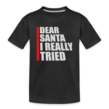 Dear Santa I Really Tried Christmas Humor Funny - Kids' Premium Organic T-Shirt - black - Front