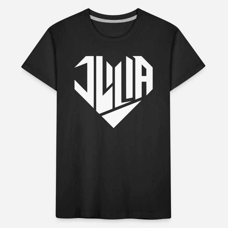 Julia Name Design Heart Design - Color Variable Kids' Premium Organic T-Shirt
