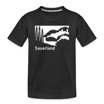 Sauerland silhouette paysage panneau routier - T-shirt bio Premium Enfant - noir - Devant