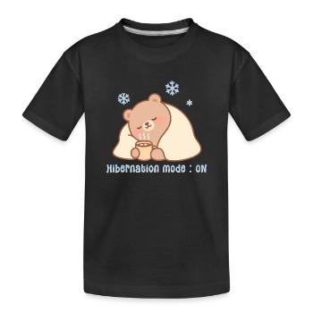 Hibernation mode - Ours cosy kawaii hiver - T-shirt bio Premium Enfant - noir - Devant