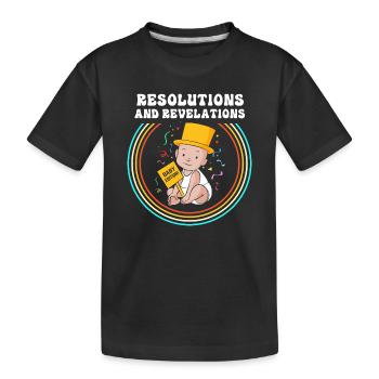 Gender Reveal New Year - Kids' Premium Organic T-Shirt - black - Front